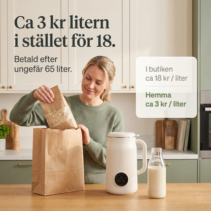 Ca 3 kr litern hemma i stället för ca 18 kr i butiken