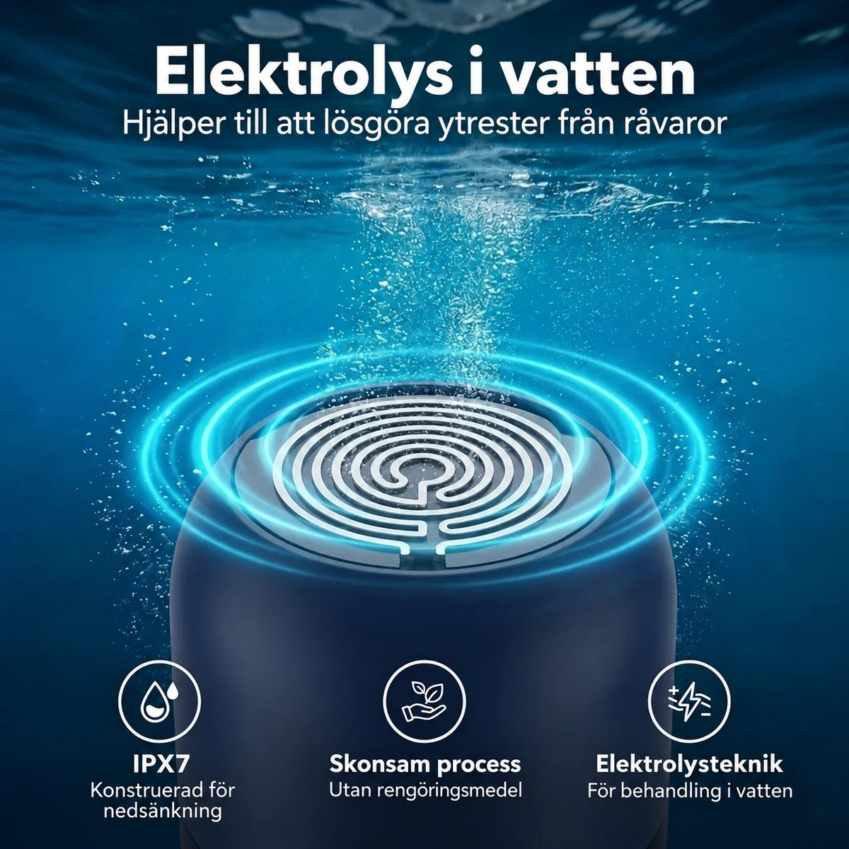 FreshBar med elektrolys i vatten och IPX7-skydd
