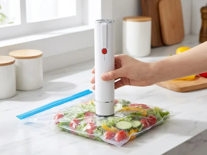 AirBar används på en påse med sallad